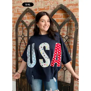 USA Patchwork Oversized Tee