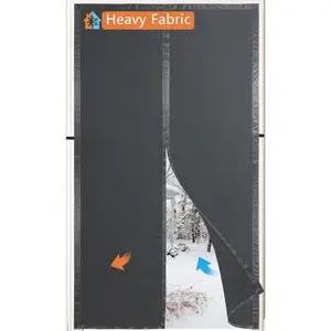 Magnetic Thermal Insulated Door Curtain, Thicker Layered Fabric Self Closing Door Curtains, Temporary Door Thermal Curtains Keep Warm Winter&Cool Summer, Privacy Barn Door Draft Stopper Cover