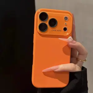Chic Large Window Pastel Style Phone Case Featuring A Large Camera Window And Minimalist Pure Tone Design Combining A Sleek Monochrome Silhouette And Large Camera WindowFor iPhone 17 16 15 14 13 12 11