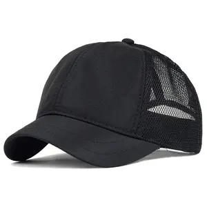Mesh Short Brim Baseball Cap Men Women Breathable Dad Hat Adjustable Solid Trucker Style Low Profile Caps