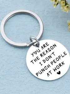 Letter Pattern Personalized Round Shaped Keychain, Fashion Stainless Steel Keychain for Women & Men, Keychain for Car Keys, Fashion Accessories for Daily Use