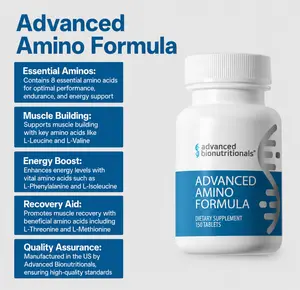 Advanced Amino Formula – 8 Essential Amino Acids for Performance, Endurance & Energy - 30 Servings
