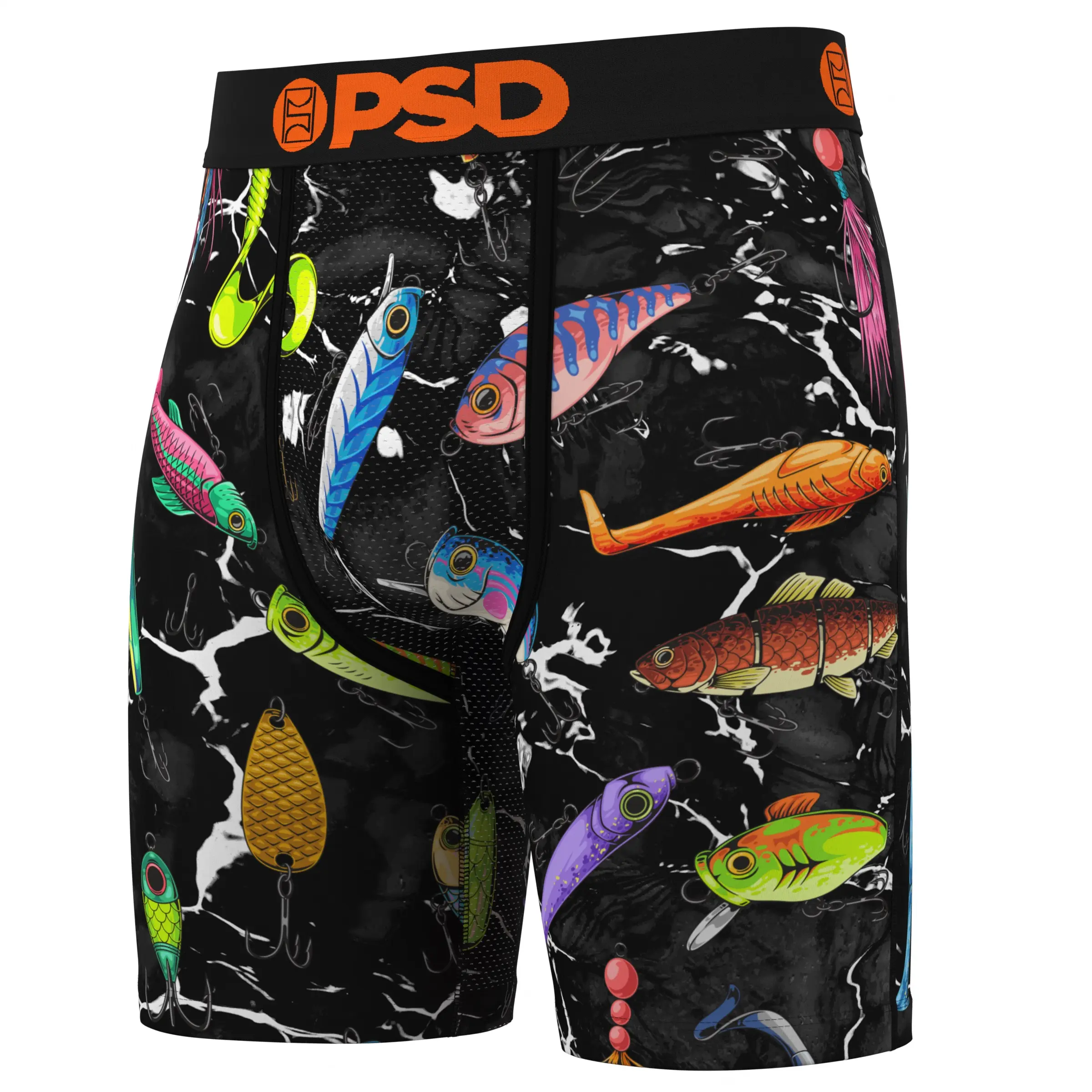 PSD Mens Tight Lines Boxer Brief - Standard Length 7 Inch Inseam, Soft and Breathable Poly Blend Fabric