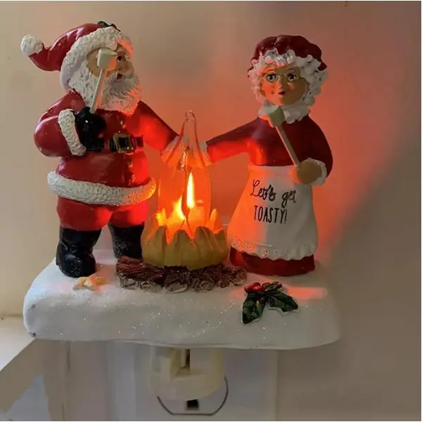 Santa Claus Night Light, Plug-In Wall-Mounted Flickering Flame Night Light, 3d Cute Marshmallow Decoration For Christmas, Suitable For Bedroom's Warm Theme Home Decoration, Suitable For Both Children And Adults As Christmas Atmosphere Decoration