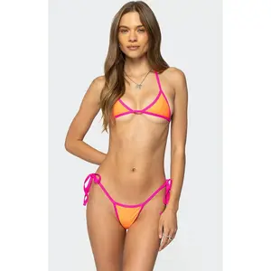 Edikted Women's Contrast Micro Triangle Bikini Top