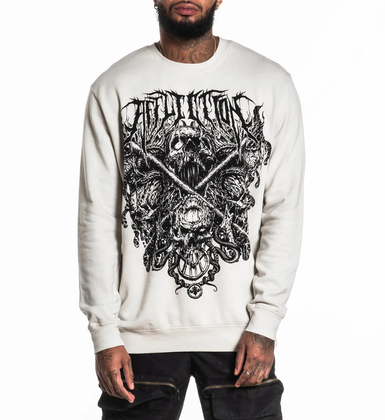 Affliction Men's Long Sleeve Shirt Desolate Carnage Sweater