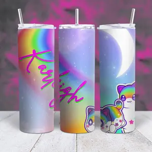 Personalized Aphmau Rainbow Cat Inspired Tumbler