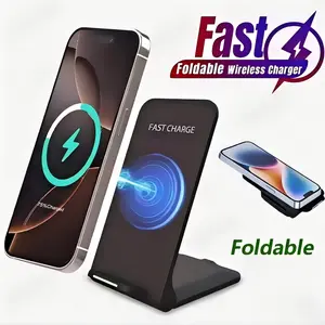 Latest 15W Fast Wireless Charger Qi-certified wireless charging stand for iPhone 11-17 Pro Max Qi-certified charger for S25/S series Father's Day gift; dual-coil wireless fast charging stand Christmas gift, suitable for home, dorm, office, and daily use
