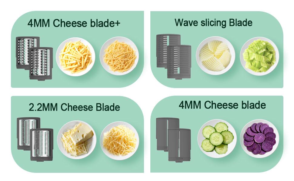 ZQOZQO Electric Rotary Cheese Grater – 8 Blades for Versatile Slicing & Shredding, Kitchen Utensils for Quick Food Prep