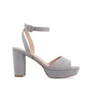NAIRRI STRAPPY HEELS IN FAUX SUEDE - Grey