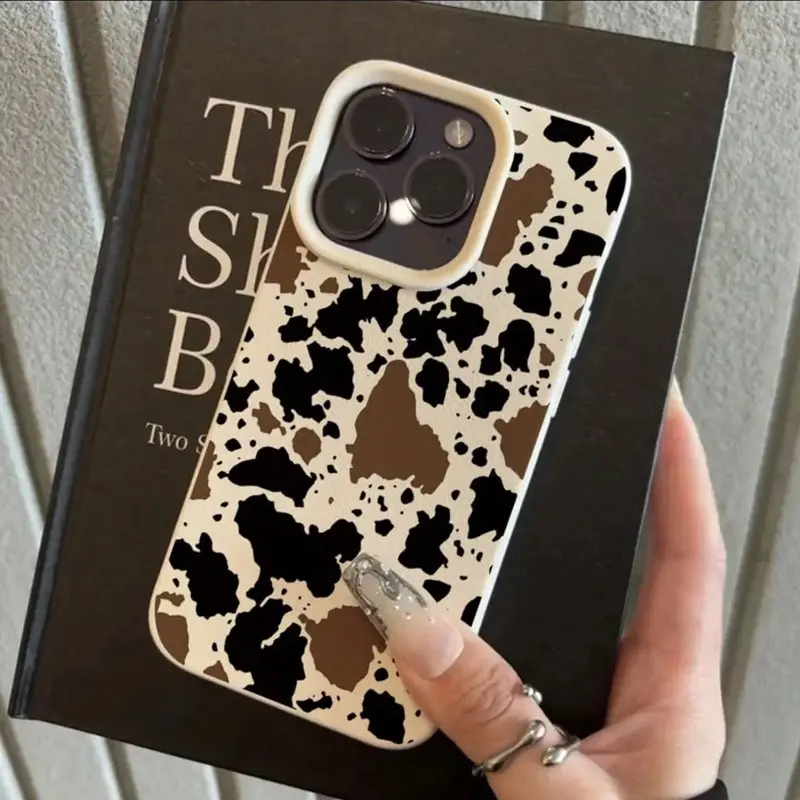 Cow Print Phone Case, Casing, Stylish Protective Cover, Full Protection Shockproof Tpu Cover, Cellphone Protector, Fits Smartphone iPhone 11/12/13/14/15/15 Pro/15 Plus/15/16/17 Pro Max