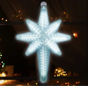 20" 44 LED Bethlehem Star with Movement,3D Bethlehem Star Digital Flash-Shooting Star - Hanging Outdoor Christmas,Use for Holiday Decoration, Porch Light, 3D Fixture, Advent Star (White)