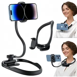 Wintory Flexible Neck Phone Holder Stand with 360-Degree Rotating Alloy-Aluminium Clip, Silicone Accessories for 4-7in iPhone/Samsung Smartphones, Bed Use & Hands-Free Shooting Portable Design