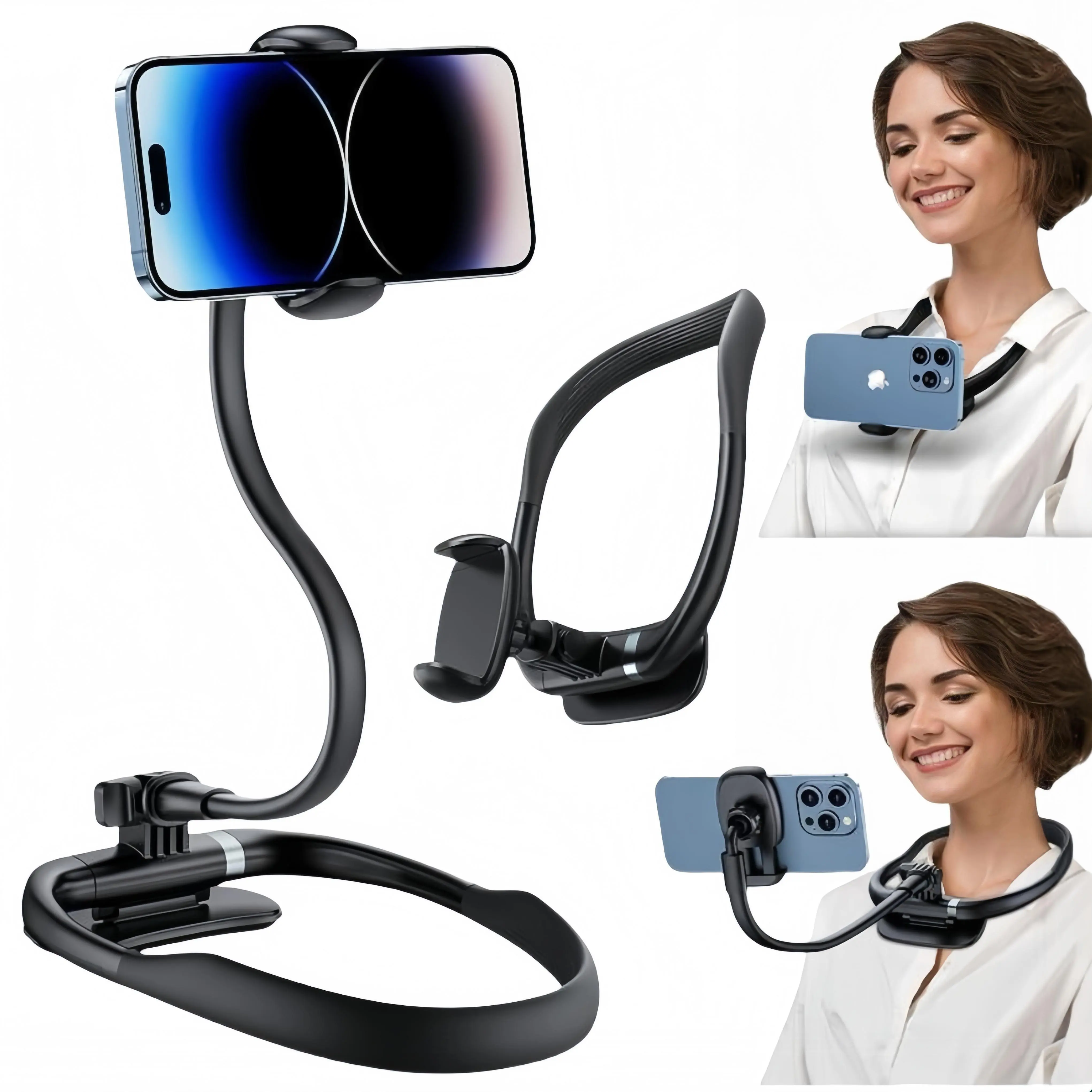 Wintory Flexible Neck Phone Holder Stand with 360-Degree Rotating Alloy-Aluminium Clip, Silicone Accessories for 4-7in iPhone/Samsung Smartphones, Bed Use & Hands-Free Shooting Portable Design,back to school,back to school haul