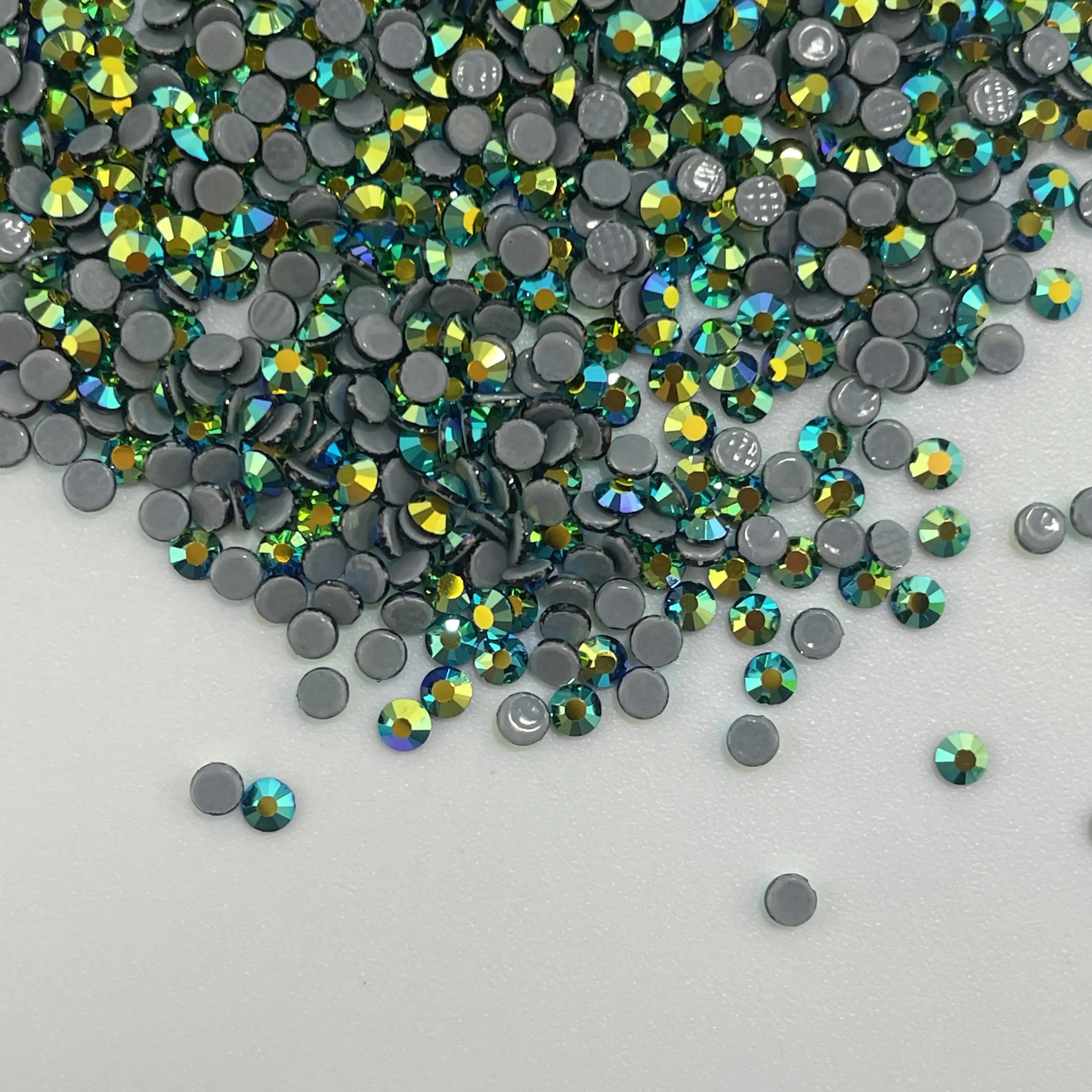 1440Pcs ASFA221 Emerald AB SS6 Back Flat Glass Hot Fix Rhinestones - Elegant Look Fashion Accessory for Jewelry Making, Apparel Decorating, Diy Projects