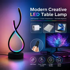 ROOMART Heart-Shaped Iridescent Desk Lamp - USB-Powered, Switch Control, 3 Color Changes, Adjustable Brightness, Home Improvement Novelty Lighting for Bedrooms, Studies