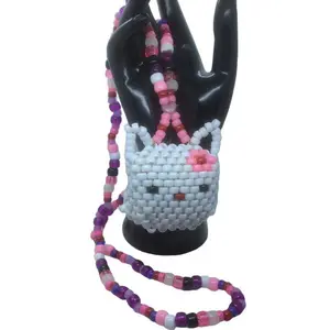 Kandi Necklace Rave Kitty -Pony Beads-EDC Gear