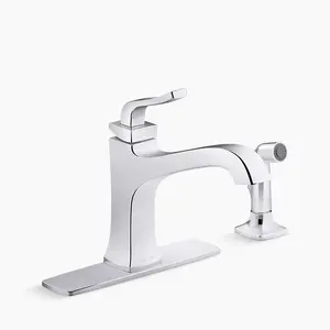 Kohler K-R26581-CP | Rubicon Single-Handle Kitchen Faucet With Sidespray in Polished Chrome