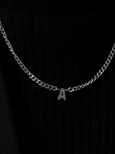 Fashion Alphabet Detail Pendant Necklace for Women & Men, Stainless Steel Jewelry for Party, Daily Decor, Trendy All-match & Exquisite Jewelry for Gift, Initial Letter Necklace
