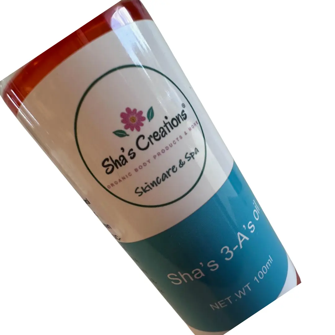 Sha's Organic Skincare 3-A's Beauty Oil - Organic Cosmetic Daily Body Product, Gentle Brightening Dark Spot Corrector, Hypoallergenic Massage Oil for Sensitive Skin Regeneration, Radiant Skin Support, Evening, Skin Care