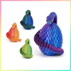 3D Printed Snake and Egg Set, Realistic Design, Rich Details, Perfect for Creative Projects and Unique Gifts, Random Creative Eye Colors, Articulated Fidget Figurines, Articulating Animal Figurines
