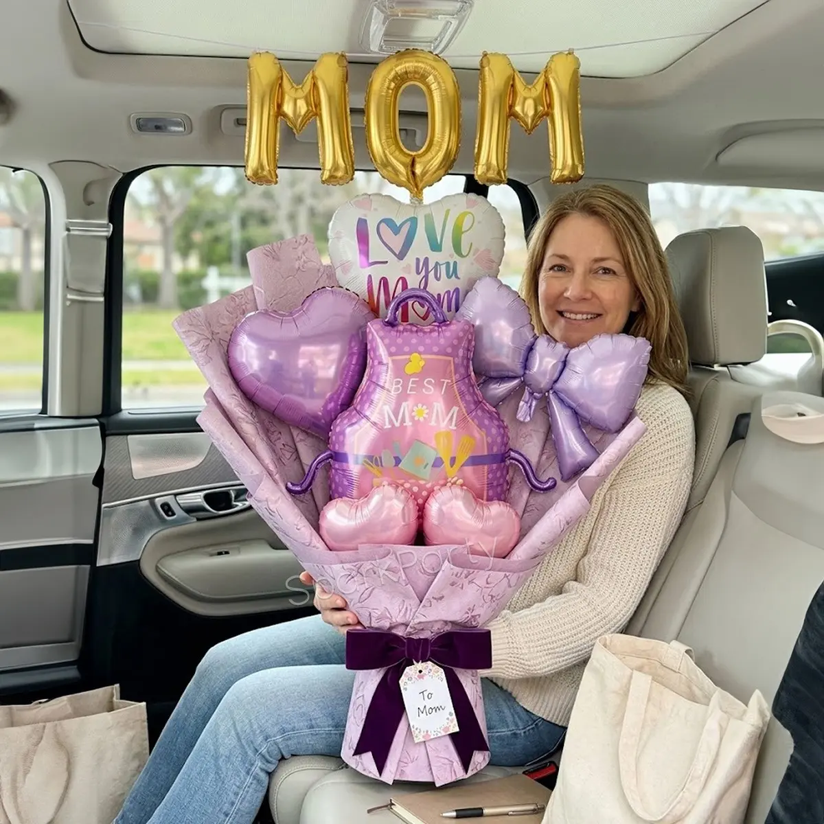 Mother's Day Party Decoration Balloons Set, Giant Apron Shape Foil Balloon, 21 Inch Light Matte Bow Balloon, Heart Shaped Balloons, Letter Balloon Set, Balloon Decorations, Balloon Party Supplies, Balloon Letters