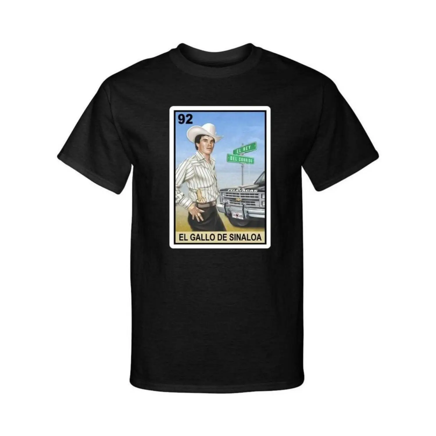 100% Cotton Summer T Shirts Chalino Sanchez 'El Gallo De Sinaloa' T-Shirt - Mexican Loteria Bingo Corrido Graphic Tee T-Shirt For Men and Women