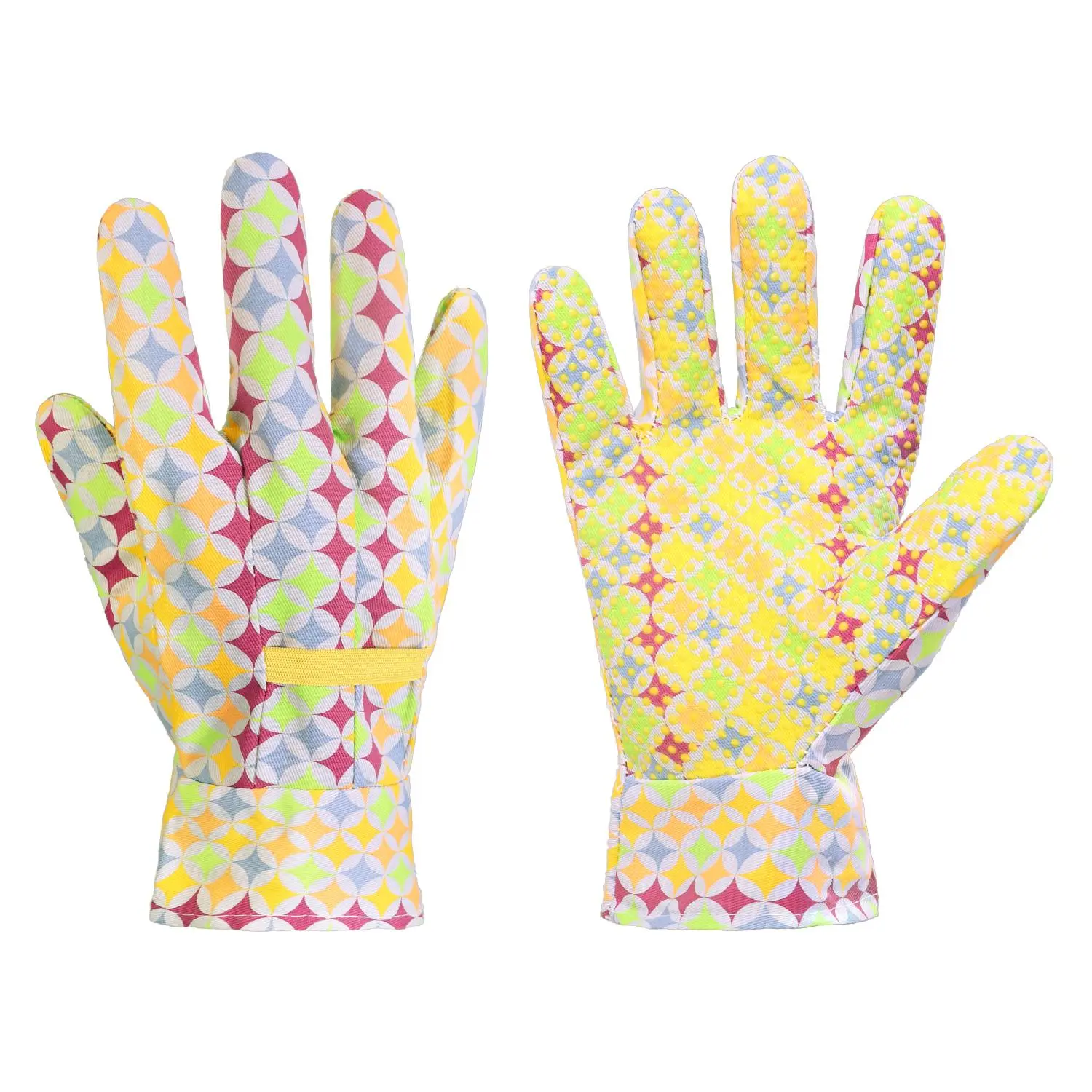 Women's Garden Gloves, 1 Pair Garden Gloves with PVC Grip Dots, Elastic Gardening Gloves for Women, Gardening Work Protective Gloves, Multi Purpose Glove, Includes Gloves
