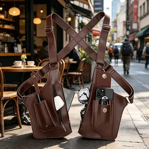 Men's Multi-Functional Faux (PU) Leather Shoulder Bag, Adjustable Underarm Shoulder Bag - Anti-Theft Hidden Storage for Cell Phones, Hunting & Outdoor Gear, Top Christmas Holiday Gift