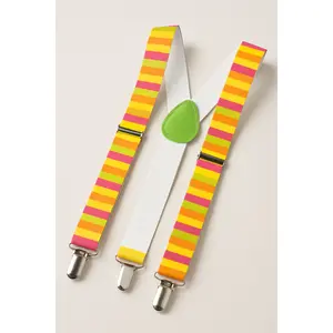 Bold Red Y-Back Suspenders - Adjustable Costume Accessory