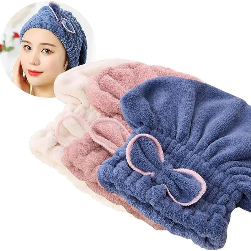 Women's 3-Piece Microfiber Bonnet Scrub Cap Hair Towel Caps - Shiny, Light, Ultra-Absorbent, Extremely Soft, Breathable, Fast-Drying Turban Wraps, 1 Size Fits Most, Microfibre Absorbing Drying Bathroom Home Towel Supplies