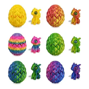6 PCS Mini 3D Printed Dragon Eggs with Toys Inside – Prefilled Easter Eggs for Kids, Boys & Girls, Easter Basket Stuffers, Gifts & Party Favors