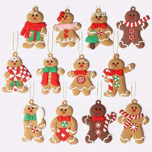 12PCS Gingerbread Man Christmas Ornaments - Assorted Hanging Figurines, Xmas Holiday Decor for Tree & Home