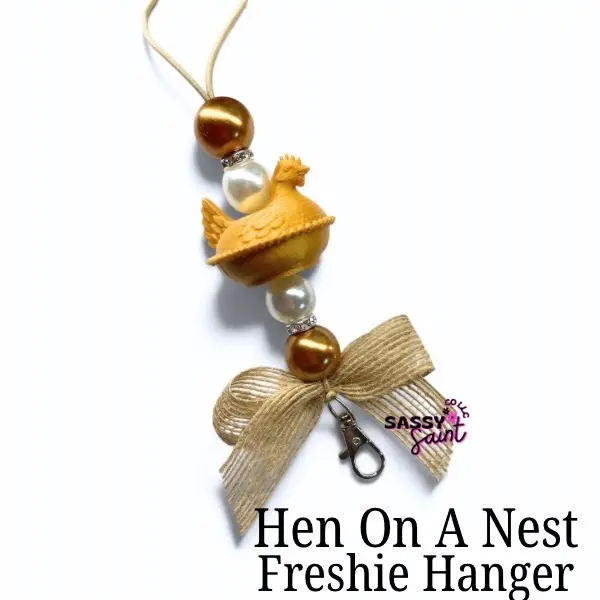 Hen On A Nest Freshie Hangers-Freshie Accessories-Silicone Beads-