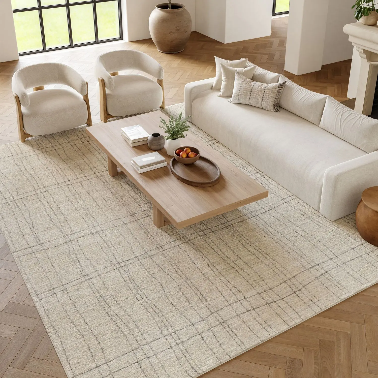 Nourison Santa Cruz Scandinavian Textured Indoor Rug - Abstract, Cool-Toned, Dual-Colored, Essential Neutrals Area Rug with Minimalist Aesthetic, Medium-Thick Modern Polypropylene Yarns Carpet, Cool-Toned Area Rugs