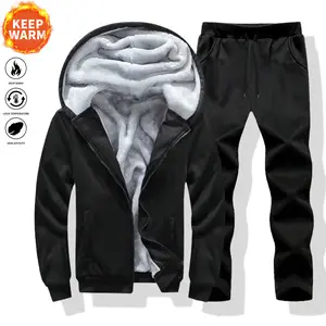 Men's 2-Piece Casual Clothing Set - Solid Color Zip-Up Hooded Jacket, Regular-Fit Long-Sleeve Top, Pocketed Joggers, Suitable for Autumn Wear