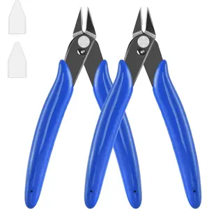 5 Inch  Flush , 2 Pack Small Wire Cutters Spring Loaded  Pliers, Wire Cutters for  Making, Soft Copper Wire, Floral, Electronics, Model Craft, Heating Wire, 3D PrintQuesear