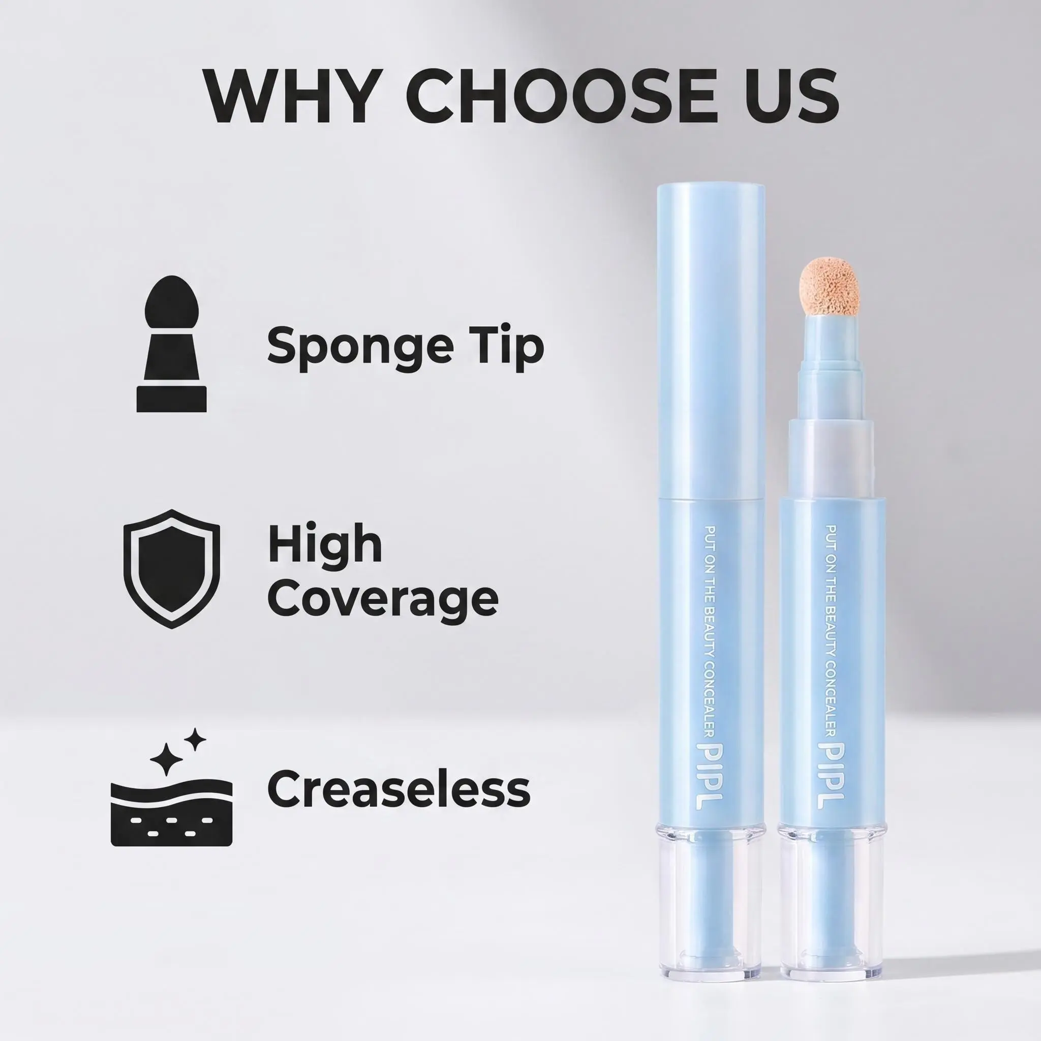 [PIPL] Dual-Effect Concealer & Foundation Cosmetic - 24-Hour Long-Lasting, High-Coverage Matte Finish, Korean Pressed Powder for Medium Skin Tones, Covers Acne Marks, Sculpts Nose, Nourishes Skin, All Skin