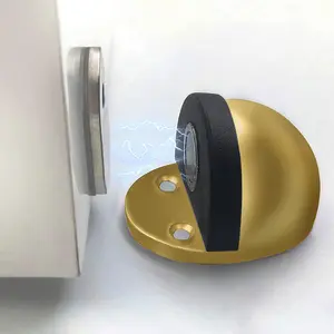 Door Stops Self Adhesive Matte  Door Stoppers, Stainless Steel Half Dome Floor Door Stopper Wall Protector for Living Room, Bedroom, Office