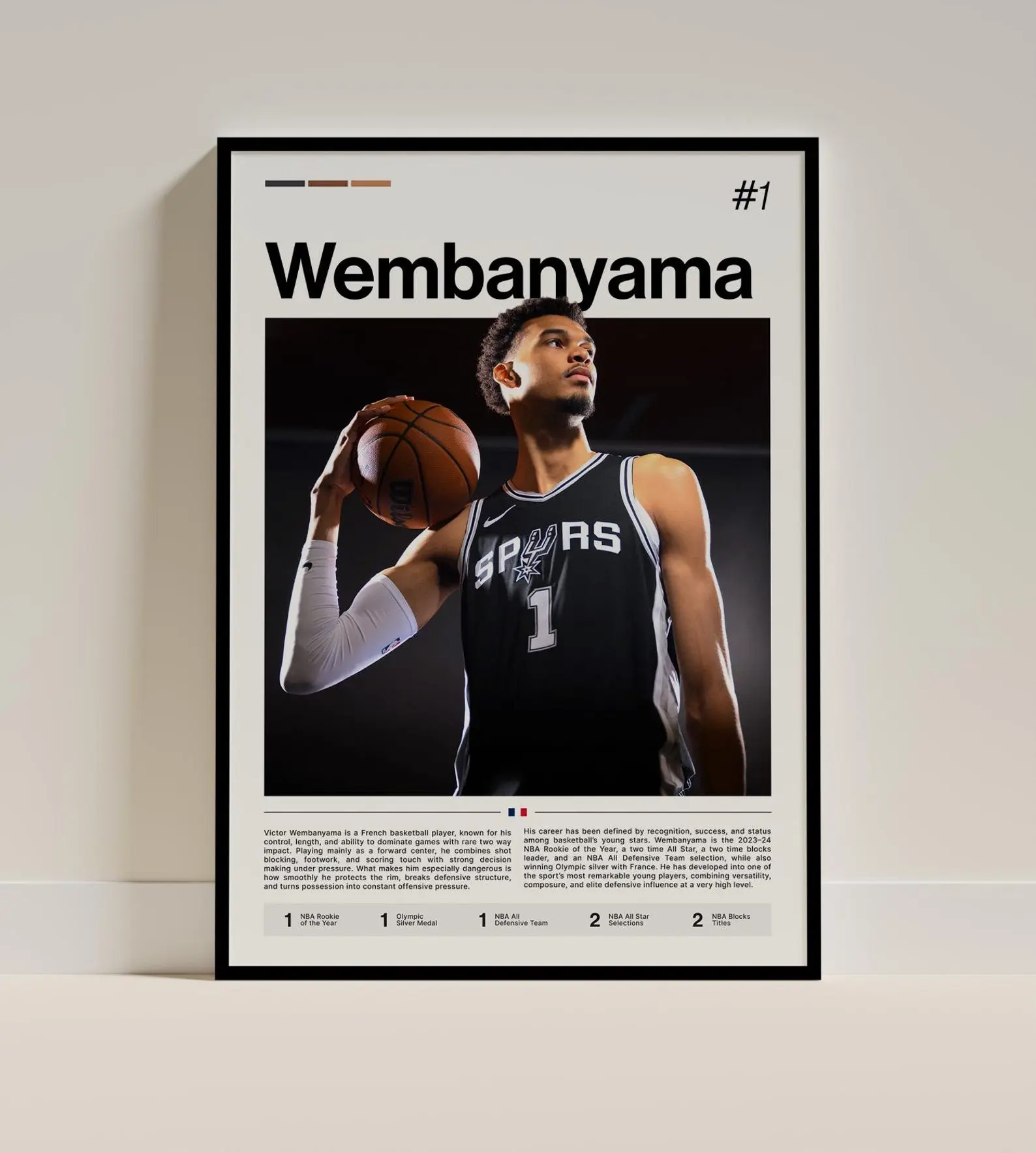 Victor Wembanyama Basketball Paper Poster - Artistic Photo, Wall Home Decor Products, Sports Room Decoration, French Phenom Hoops Fan Gift, Artwork