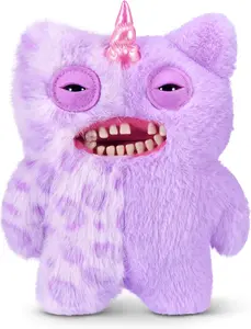 Fuggler Fugglercorns 9 Inch Plush Collectible Toy (Mr Screech) by ZURU Featuring Funny Ugly Monster Unicorn Designs with Glitter Details, Human‑Like Teeth, Crooked Horns