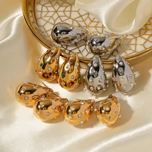 Radiant Waterdrop Earrings Collection: Explore Our Variety of Elegant and Timeless Styles. From Classic to Contemporary Designs, Each Pair is Crafted with 18K Gold Plating to Add a Touch of Sophistication and Shine to Your Everyday and Special Occasion