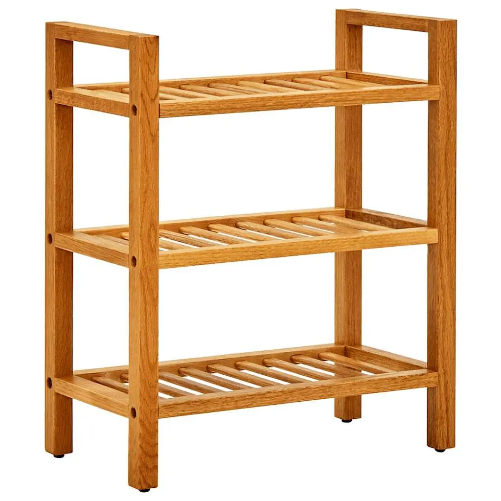 vidaXL Shoe Rack, 3-Tier Shoe Storage Organizer, Shoe Holder for Entryway Hallway Doorway Closet Bedroom Dorm Room, Farmhouse, Solid Oak Wood 331745