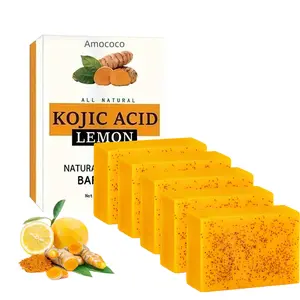 Honey Lemon Turmeric Soap 100G Set with Free Hand Cream for Face & Body Cleansing Daily Moisturizing Natural Blend Skin Repair Hydrating