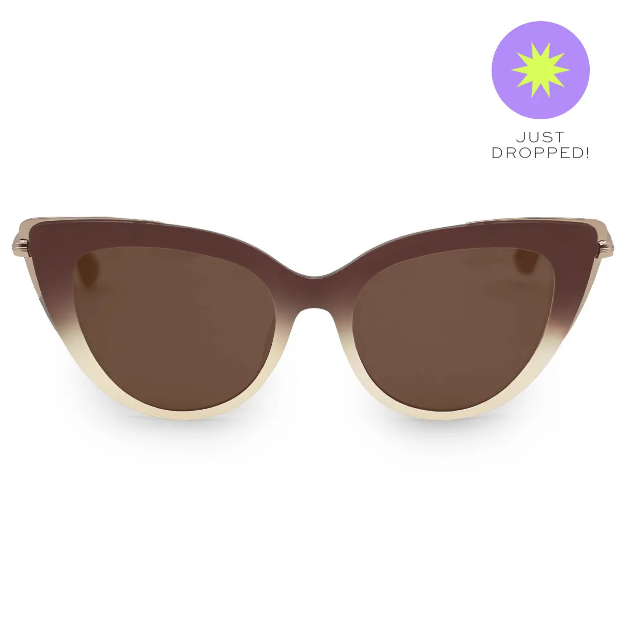 Too Focused - Coffee - Tangle Free Cat EyeSunglasses - Certified Shatter-Resistant Lenses - UV400 - For Women & Men