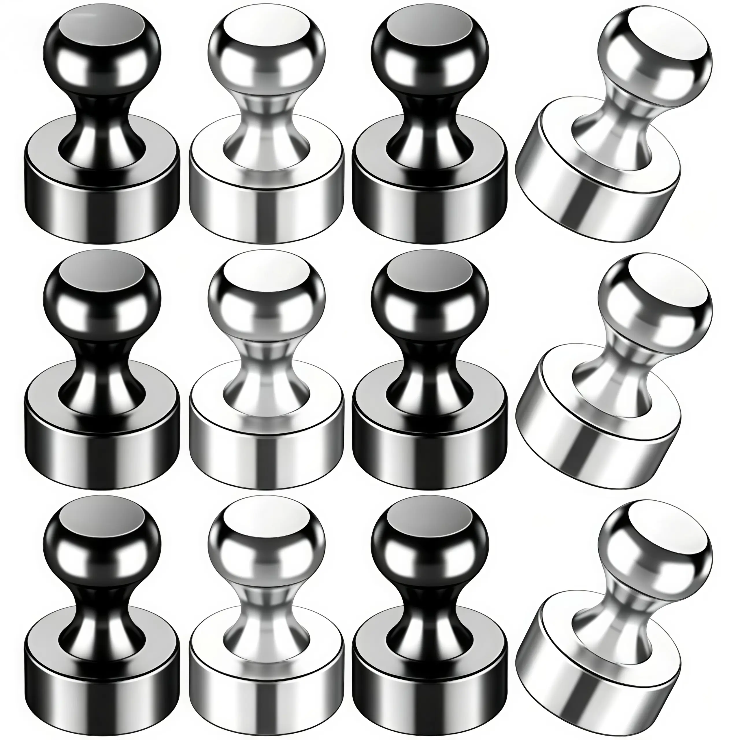 Strong Magnet, Thumbtack Magnet, Refrigerator Magnet, Brushed Nickel Magnets, Suitable for Whiteboards, Refrigerator Magnets, Kitchens, Offices, Schools. Magnetic Material Decor Decoration