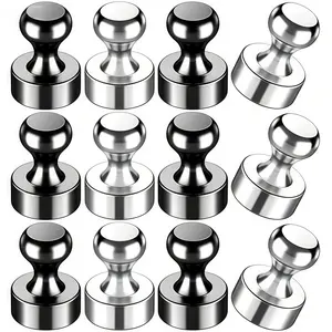Strong Magnet, Thumbtack Magnet, Refrigerator Magnet, Brushed Nickel Magnets, Suitable for Whiteboards, Refrigerator Magnets, Kitchens, Offices, Schools. Magnetic Material Decor