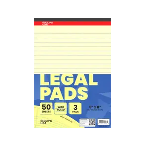 Legal Pad - 5 X 8 Inches, 150 (3 Pads Of 50) Canary Micro-perforated Sheets, Ruled