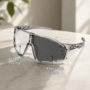 Outdoor Sports Cycling Glasses, Light-Sensitive Photochromic Lens, UV Protection Windproof Goggles