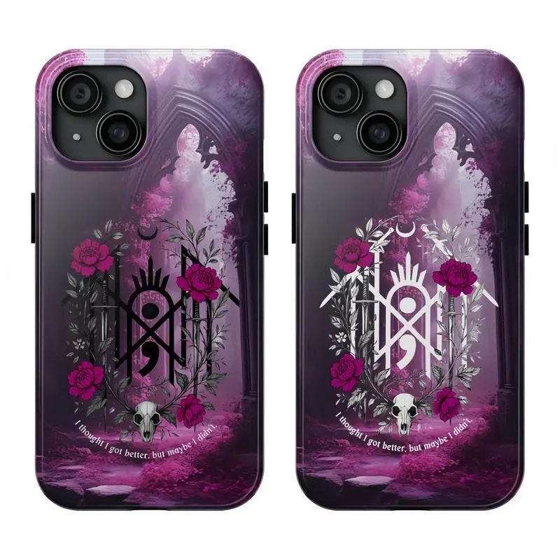 Custom Sleep Token Rose Lyrics Caramel Ver Pink Rubber TPU-Polycarbonate Glossy Phone Case - Durable, Shockproof, Protective, Wireless Charging-Friendly Casing Accessory for iPhone 11/12/13/14/15/16/17 ProMax Plus, Unisex Fan Gift, Protection